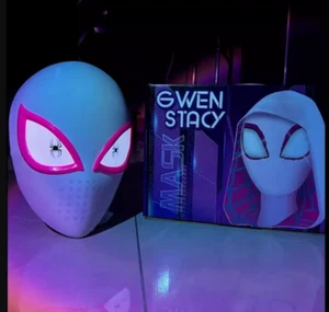 Gwen Spiderman Mask LED Light Eyes Gwen Stacy Wearable Cosplay Mask Props Gift - Picture 1 of 4
