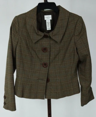 Mujer Damas Emma James Marrón 3 Botones Traje Chaqueta Talla 6 Pequeña Foto 1 de 3