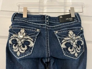 Jeans Grace in LA Sz 5/26 Embellished/Embroidered -Rise-6.5"  Inseam-33.5" - Picture 1 of 8