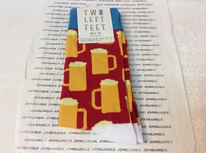BOTTOMS UP BEER TWO LEFT FEET SOCK New with tag Unisex sizes Cotton Crew Socks - Picture 1 of 2