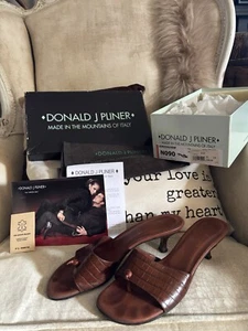 Donald J Pliner Verdis Kogi Thong Tan Croc Pattern Women’s Shoes Size 9N - Picture 1 of 12