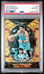 2022 Select #38 Devin Booker Gold Wave SSP /10 PSA 10 Phoenix Suns Basketball - Picture 1 of 3