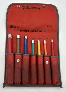 Snap-On ND-1070K Nutdriver Set with Vinyl Case Vintage Underlined Logo - Picture 1 of 14