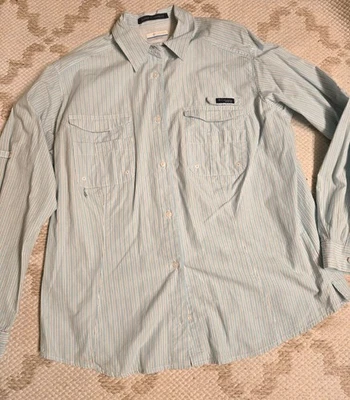 Equipo de pesca profesional ventilado Columbia para mujer manga larga prendedor a rayas XL Foto 1 de 4