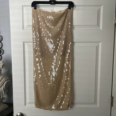 J.CREW $198 NWT Collection Toasted Cream Layered Sequin Midi Skirt sz 8 BZ082 - Image 1 of 4