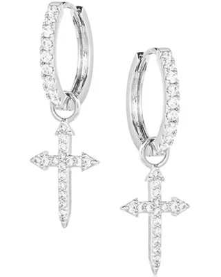 Pendientes cruzados Montana Silversmiths para mujer con devoción de cristal - ER5642 Foto 1 de 2