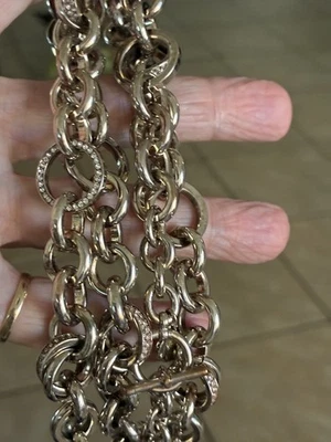 Michael Kors 28" Grueso Tono Plata con Pavimento Pavimento Collar Foto 1 de 4