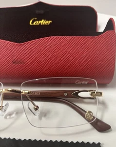 Cartier Rimless Unisex Sunglasses Gold Frame W/ Clear Lenses Free Shipping! - Picture 1 of 19