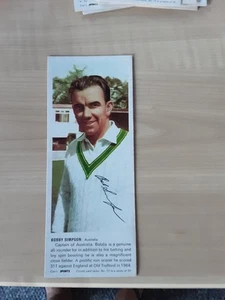 Signed Carr's Cricket Card Of Australian Cricketer Bob Simpson - Picture 1 of 1