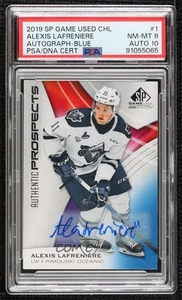 2019-20 SP Game Used CHL Edition Blue Alexis Lafreniere Lafrenière #1 PSA 8 Auto - Picture 1 of 3