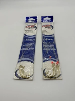 Garra de águila anzuelos de agua salada a rayas lubina y anzuelos Fluke nuevos en paquete Foto 1 de 4