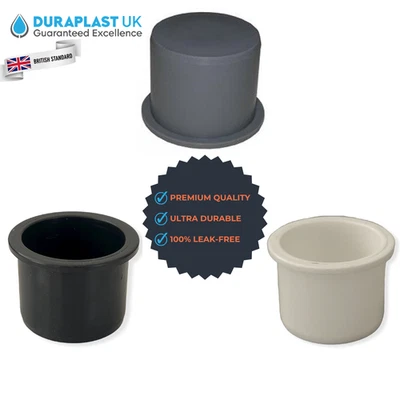 BATHROOMSANDTAPS Push-fit End Cap 32mm & 40mm | White | Grey | Black Duraplast