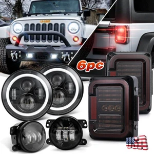Kit de humo de faros LED para Jeep Wrangler JK 07-18 combo 7" con halo - Imagen 1 de 14