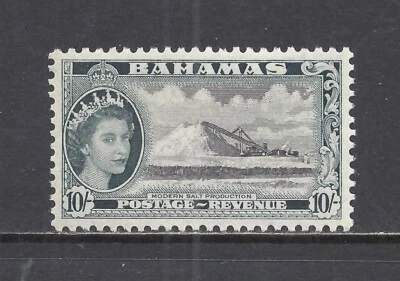 BAHAMAS SCOTT 172 MNH VF - 1954 10sh GRNSH BLK & BLACK ISSUE - ELIZABETH II - Image 1 of 2