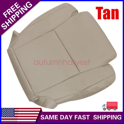 For 2007-2013 Toyota Tundra Sequoia Driver Bottom Replace Leather Seat Cover Tan — 第 1/4 张图片