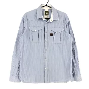 G-STAR RAW Shirt Casual Formal Striped Men Size XL - Picture 1 of 8