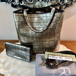 Brahmin Amelia Bucket Bag in "Bronze Templo" seltene Farbe mit Geldbörse Neu ohne Etikett - Bild 1 von 8