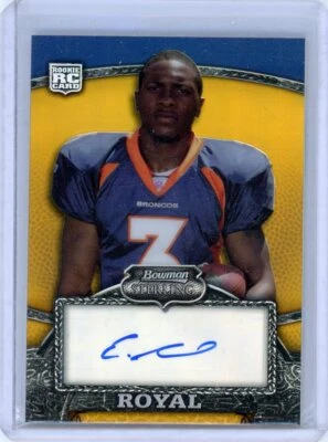 eddie royal 2008 bowman sterling rookie auto 035/250 broncos - Image 1 of 2