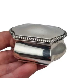 1919 Edwardian Sterling Silver English Box, Polygonal Shape, for Collect - Picture 1 of 11