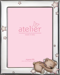 CORNICE PORTAFOTO IN ARGENTO PORTA FOTO BIMBO ROSA ATELIER M 1067 13X18 R - Foto 1 di 5