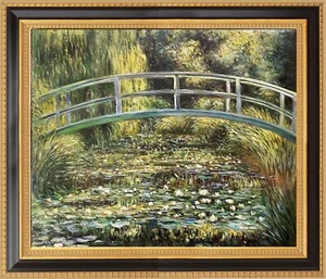 Monet BRIDGE WATER LILIES Oil Painting 20x24 Framed Canvas **SALE - Picture 1 of 5