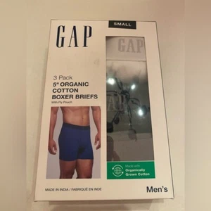 Nuevo con etiquetas Calzoncillos Boxer Gap Para Hombres 3 Pk 5" Algodón Orgánico con Bolsa para Moscas Talla Pequeña 30-31 - Imagen 1 de 4