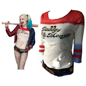 Cosplay Suicide Squad Harley Quinn T-Shirts Daddy's Lil Monster T-Shirt Costume