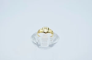 14k Vintage Gold Signet Heart Ring With Initial D. 1.2gr - Picture 1 of 6
