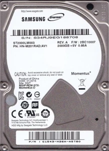 Samsung ST2000LM003 sn: S34 2015  HN-M201RAD/AV1 2BC10007 2TB SATA 2.5" HDD 8106 - Picture 1 of 4