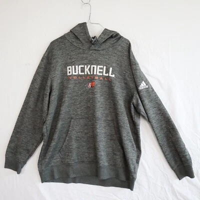 Moletom Bucknell Bison com capuz masculino XL Adidas climawarm lã cinza vôlei - Imagem 1 de 4