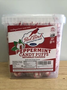 Red Bird Soft Peppermint Candy Puffs 52 oz Tub Christmas Candy Individually Wra - Picture 1 of 4