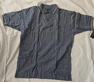 Bert Pulitzer Golf Polo Shirt Mens L Navy Heatheres Short Sleeve Cotton VTG NWT - Picture 1 of 6