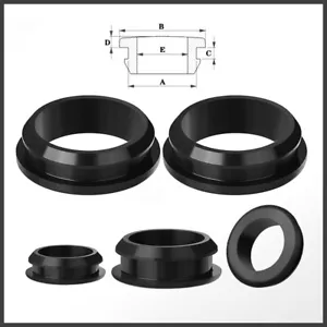 Black Silicone Rubber Snap-On Grommets Tube Inserts Hole Plugs Ø 4.5mm - 60.6mm - Picture 1 of 8