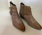 New Roan by Bedstu Boots VILLE Sz 9.5 Buckle Distressed Western Booties $140
