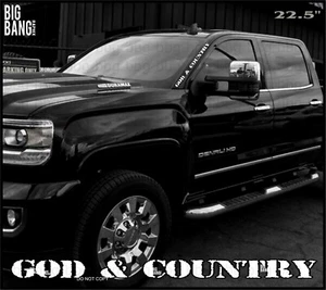 God & Country Side Banner Windshield Sticker Decal Truck Window Believer Church - Picture 1 of 3