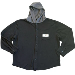 GM Corvette Hooded Jacket Men's L Black Official Licensed Sweatshirt Button Up - Picture 1 of 10