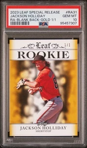 2023 Leaf Special Release Jackson Holiday. 1/1. PSA GEM MINT 10 - Picture 1 of 3