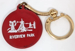 Vintage Riverview Amusement Park Thrills Galore Chicago IL Souvenir Keychain - Picture 1 of 2