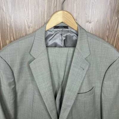 Joseph Abboud 2 Piece Suit Mens 50L 44x30 Light Green Solid Wool Double Vented - Image 1 of 4