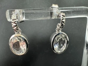 Bergkristall Bewegliche Ohrringe Ohrstecker 925 Silber  ArtNr F 38 - Bild 1 von 8