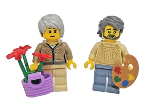 LEGO Grandma & Grandpa Minifigures Elderly Couple Family City Town MOC Gift - Picture 1 of 2
