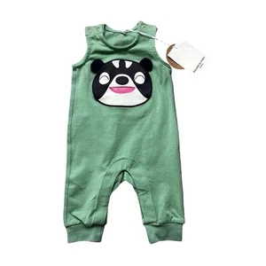 Polarn O. Pyret Little Skunk Eco Sleeveless Romper Malachite Green Size 0-1 Mont - Picture 1 of 6
