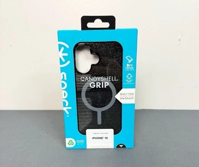 Funda Speck Candyshell Grip iPhone 16 Pro Magsafe Antimicrobiana Negra Brillo Nueva Foto 1 de 4