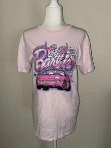 Barbie The Movie Pink T-Shirt Convertible Car Glitter M - Picture 1 of 6