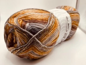 Grey Brown Ochre Sock Varicolor 81938 Ice Yarns Superwash Wool Nylon 100g459y - Picture 1 of 5