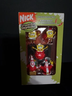 Juego de 5 adornos de pantalones cuadrados de Bob Esponja American Greetings 2004 Santa Patrick 1R Foto 1 de 4