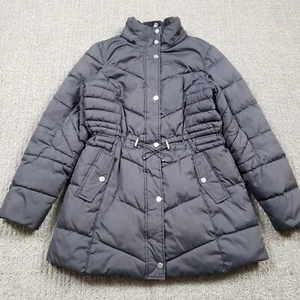 St Johns Bay Puffer Jacket Womens Medium Gray Quilted Winter Parka Coat - Picture 1 of 9