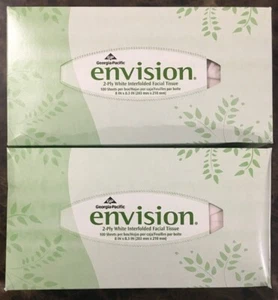 Envision 2-lagig weiß gefaltet Gesichtstücher flach Box - 2 Stück (100 Blatt/BOX) - Bild 1 von 1