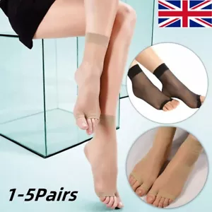 5 Pair Women Ultrathin Open Toe Sock Mid-Ankle Invisible Stocking Foot Care Sock - Picture 1 of 15