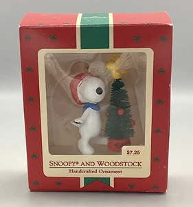 Hallmark Keepsake Ornament 1987 Snoopy & Woodstock Handcrafted QX472-9 Rare - Picture 1 of 10